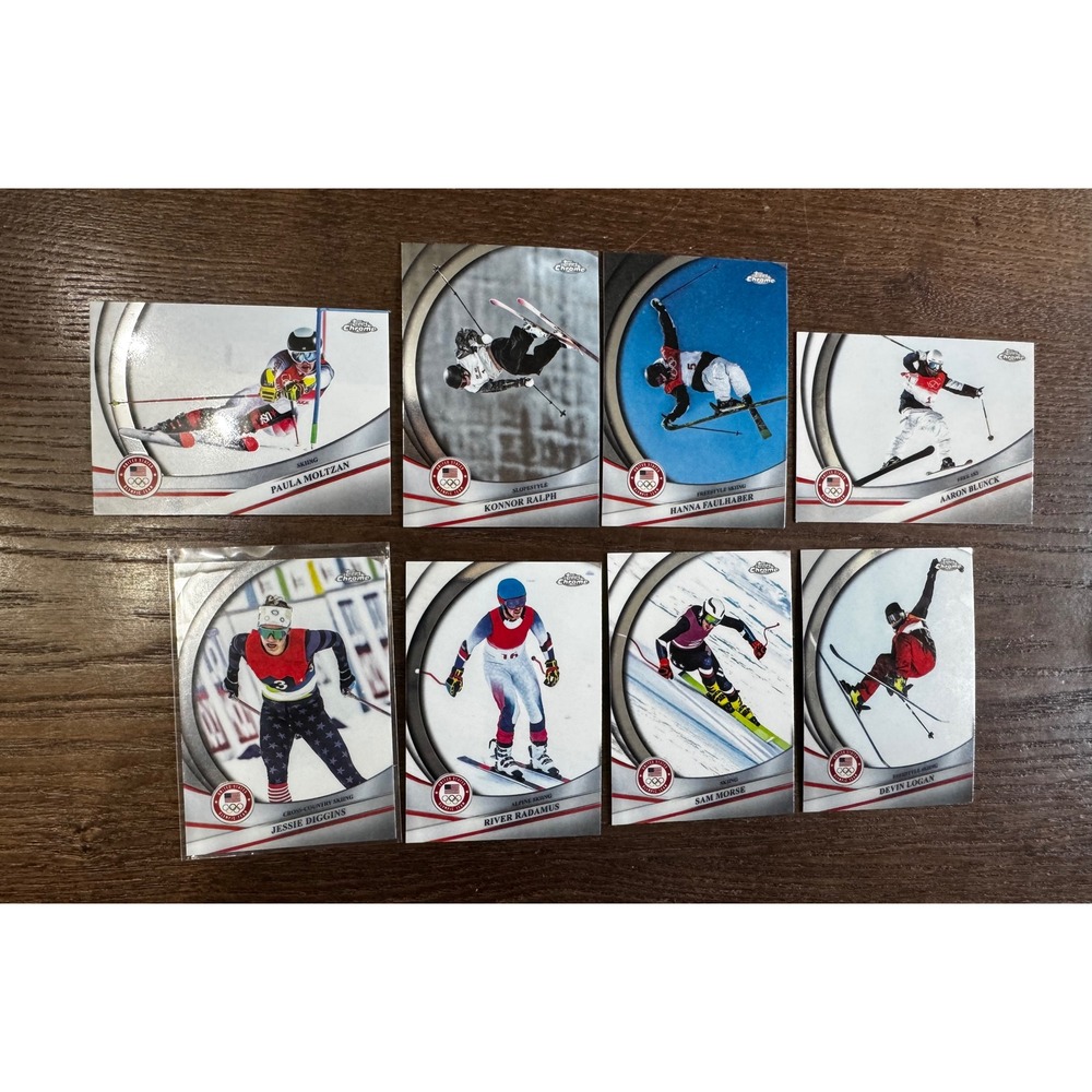 2026 Topps Chrome US Olympic Team Skiing 8 Card Lot Diggins Blunck‎ Moltzan